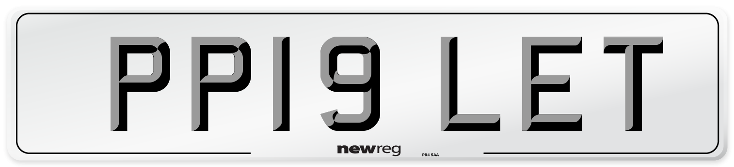 PP19 LET Number Plate from New Reg